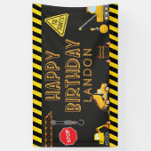 Bouw verjaardag Gelukkige Verjaardag Spandoek (Verticaal)