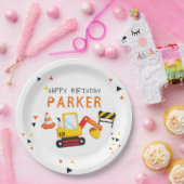 Bouw Verjaardag gepersonaliseerd Papieren Bordje (Feest)