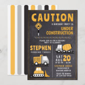 Bouw Verjaardag Kind Uitnodiging Sjablonen (Voorkant / Achterkant)