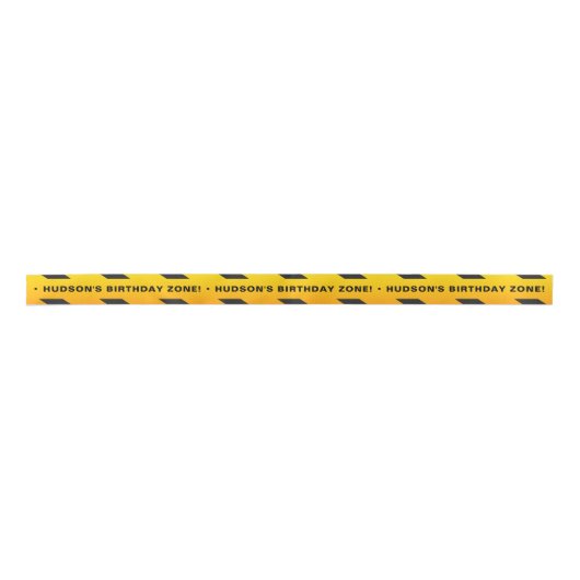Bouw Verjaardagsfeest Satijn Lint – Geel (Voorkant)
