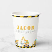 Bouw Verjaardagsfeestje Waterverf Papieren beker (Voorkant)