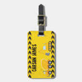 Bouw voertuigbakken Aangepaste gele Kinderen Bagagelabel (Voorkant verticaal)