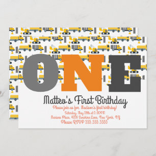 Bouw Voertuigen Birthday Dump Big One Kaart