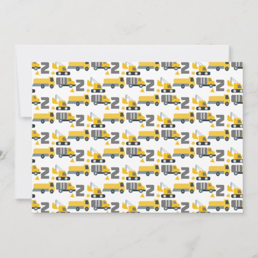 Bouw Voertuigen Birthday Dump Big Two Kaart (Achterkant)