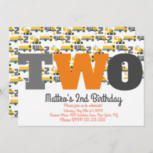 Bouw Voertuigen Birthday Dump Big Two Kaart
