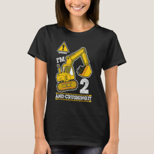 Bouw vrachtwagen 2e verjaardag 2 jaar oude gradiën t-shirt