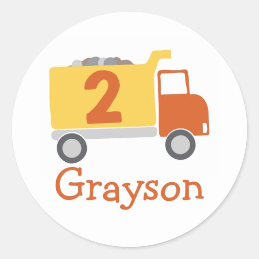 Bouw Vrachtwagen 2e verjaardag Stickers (Voorkant)