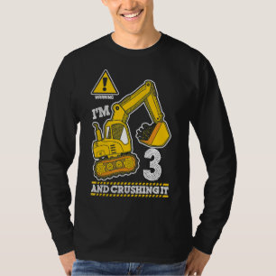 Bouw vrachtwagen 3e verjaardag 3 jaar oude graaf t-shirt