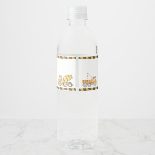 Bouw Vrachtwagen Dagen Water Flaconetiket Waterfles Etiket (Achterkant)