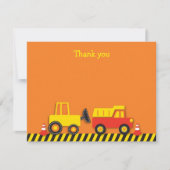Bouw Vrachtwagen Flat Hartelijk dank Notitiekaartje (Voorkant)