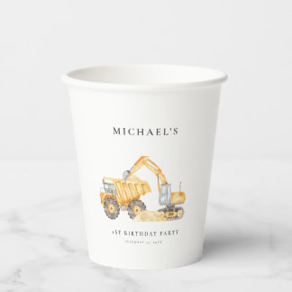 Bouw Vrachtwagens Verjaardag Papier Cups Papieren Bekers