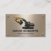Bouw Zware Uitrusting Operator Modern Metal Visitekaartje (Voorkant)