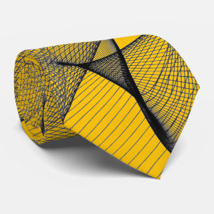 Bouwapparatuur Geel en grijs "Spider Web" Stropdas