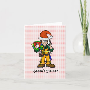 Bouwarbeider Kerstman Kerstkaart Kaart