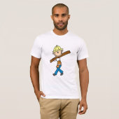 Bouwarbeider met luber t-shirt (Voorkant volledig)