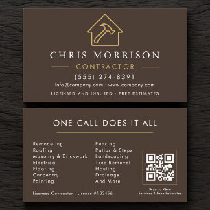Bouwbedrijf Brown Gold QR Code Visitekaartje