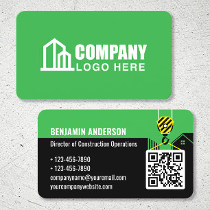 Bouwbedrijf Logo QR Code Groen Visitekaartje