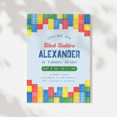 Bouwblok Jongen Verjaardag Uitnodiging