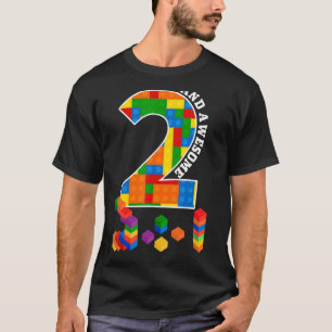 Bouwblokken 2 jaar oud Geweldige Birthda T-shirt