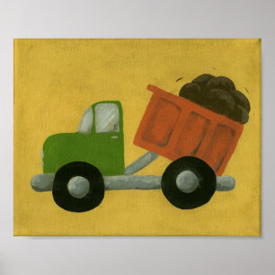 Bouwboulevard vrachtwagen kinderkamer kunst poster