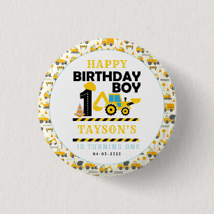 Bouwbouwer 1e Verjaardag Kinderfeestje Ronde Button 3,2 Cm