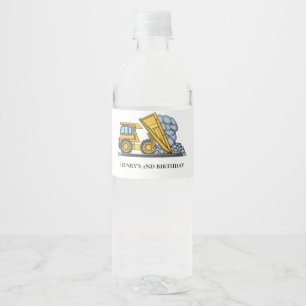 Bouwbouwlaster Kinderen Elke Leeftijd Verjaardag Waterfles Etiket
