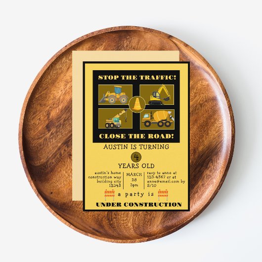 Bouwbouwmachines | Kinderverjaardagsfeestje   Save The Date