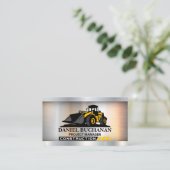 Bouwbulldozer voertuig visitekaartje (Staand voorkant)