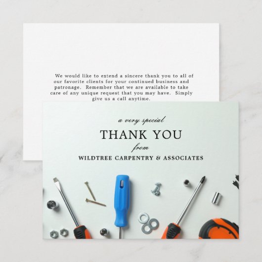 bouwcluster | Een speciale dank u Notitiekaartje (Voorkant / Achterkant)