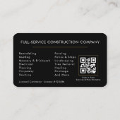 Bouwconstructie Foto QR Code Zwart Goud Visitekaartje (Achterkant)