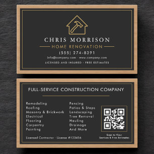 Bouwconstructie Home Renovatie Hout QR Code Visitekaartje
