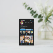 Bouwconstructie Instagram Blauw | QR-code Visitekaartje (Staand voorkant)