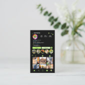 Bouwconstructie Instagram Lime Green QR Visitekaartje (Staand voorkant)