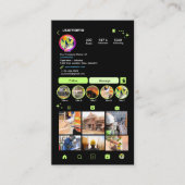 Bouwconstructie Instagram Lime Green QR Visitekaartje (Voorkant)