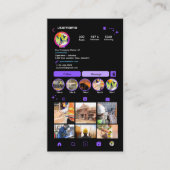 Bouwconstructie Instagram Paars | QR Code Visitekaartje (Voorkant)