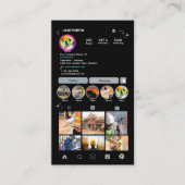 Bouwconstructie Instagram Stofblauwe QR-code Visitekaartje (Voorkant)
