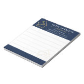 Bouwconstructie Navy Blauw Goud Notitieblok (Gedraaid)
