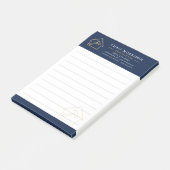 Bouwconstructie Navy Blauw Goud Post-it® Notes (Schuin)
