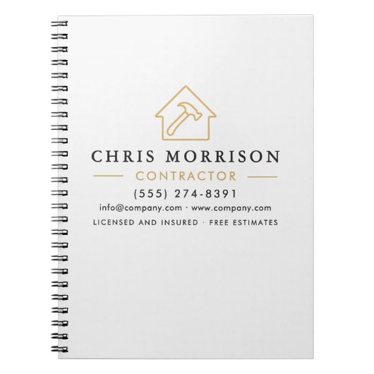 Bouwconstructie Wit Goud Notitieboek (Voorkant)