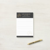 Bouwconstructie Zwart Goud Post-it® Notes (Op bureau)