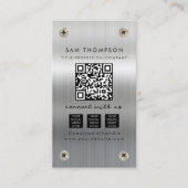 Bouwcontractant Logo QR Code Social Visitekaartje (Voorkant)