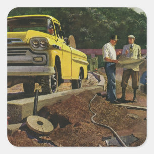 bouwcontractant voor bedrijfsarchitectuur vierkante sticker