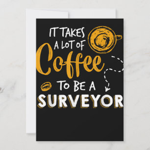 Bouwen van Coffee Lover Funny Surveyor Engineer Bedankkaart