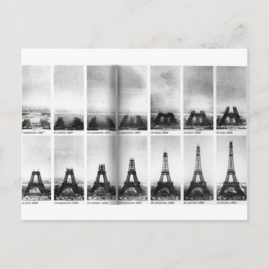 Bouwen van Eiffeltoren Briefkaart (Voorkant)