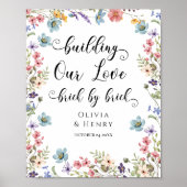 Bouwen van onze liefde Brick By Brick Trouwtafel Poster (Voorkant)