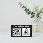 Bouwer Aannemer Illustratie & QR Code Visitekaartje (Staand voorkant)