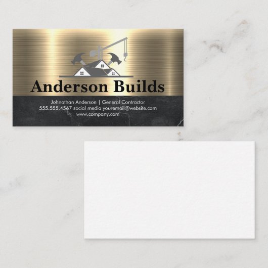 bouwer | goudmarmer visitekaartje (Voorkant / Achterkant)