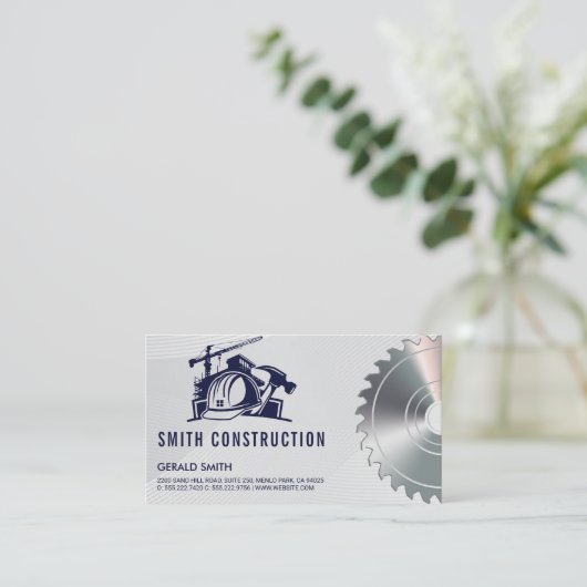 Bouwer Helmconstructie | Zaag | aannemer Visitekaartje (Staand voorkant)