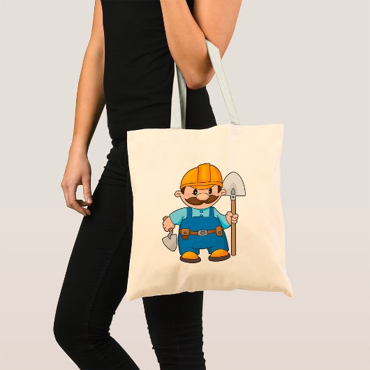Bouwer met schokdemper tote bag