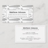 Bouwer Professioneel Modern White Visitekaartje (Voorkant / Achterkant)